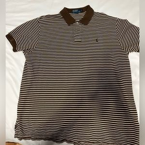 Polo by Ralph Lauren Brown and white strip XL